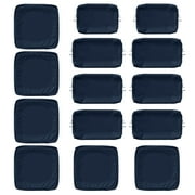 Kimunuk 14 Pcs Outdoor Cushion Slipcovers, Replacement Outdoor Patio Cushion Covers with 3 Size, Waterproof and Zippered, Fit for Outdoor Furniture, Patio Sofa Couch, Covers Only, Navy Blue